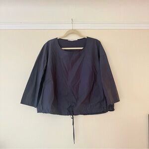 ALBUM DI FAMIGLIA Tie Cotton Shirt - Navy Blue - Small - $450